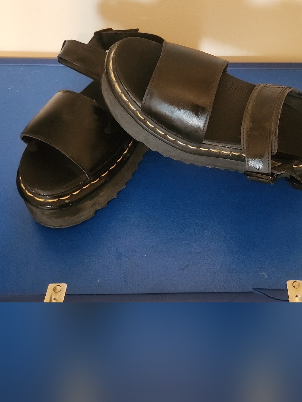 Dr. Martens Black Leather Platform Sandals